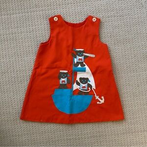 Vintage Chocolate Soup bear applique botique dress size 5 nautical